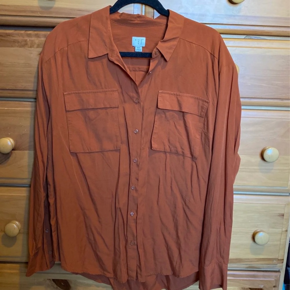 4/25$ A New Day Orange Womens Utility Blouse XXL